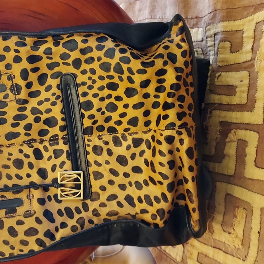 Large calfhair shoulder bag
